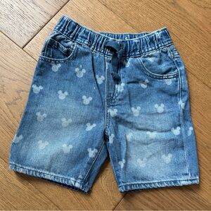 GAP Boys 5T Disney Mickey Mouse Pull-On Denim Shorts - EUC+